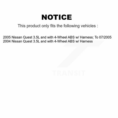 Mpulse Front Left ABS Wheel Speed Sensor For Nissan Quest 3.5L with 4-Wheel SEN-2ABS0492
